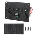 thumbnail image 2 of 5 Gang Switch Panel, LED Switch Panel Waterproof Pre Wired Design 12-24V Universal Dual USB Ports  For Fog Lamp Headlight Taillight Red,Blue,Green, 2 of 8