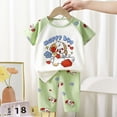 thumbnail image 2 of Baby Boy Pjs 0-3 Months Toddler Boy Summer Clothes Outfits Kids Cotton Short Sleeve Shirt Shorts Set,Sky Blue, 2 of 5