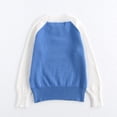 thumbnail image 3 of Pull en Coton Color Block pour Garçons et Filles Col Rond Garde au Chaud Chemise de Base Tricotée Bleue, 3 of 4