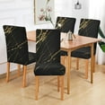 thumbnail image 6 of Black Gold Marble Giltter Dining Room Chair Covers Gold Line Stretch Chair Slipcovers Removable Super Fit Kitchen Seat Protector for Wedding Party Hotel Ceremony 4pcs, 6 of 6