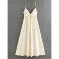 thumbnail image 4 of Women's Solid Color Spaghetti Strap Backless Sleeveless Summer Fashion Dress, 4 of 8