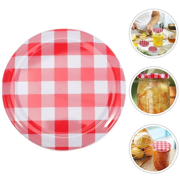 Hytrove 80pcs Canning Lids Assorted Color Iron Jar Covers for Food Storage