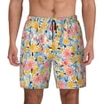 thumbnail image 2 of Goofa Watercolor Wildflowers Printed Men's Swim Trunks Board Shorts Quick Dry Mens Swimming Trunks with Compression Liner,Breathable Fit Hawaii Beach Shorts-X-Large, 2 of 9