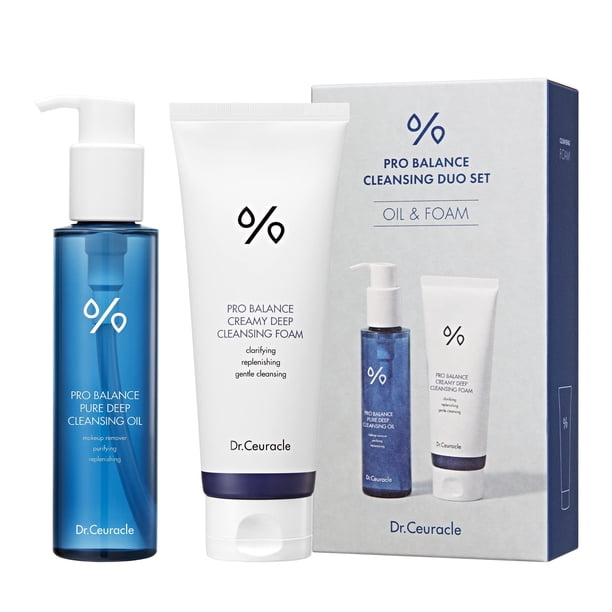 leegeehaam Dr.Ceuracle Pro Balance Cleanser Duo Set (aceite limpiador y espuma) - Lavado facial diario equilibrado con pH hidratante para todo tipo de piel