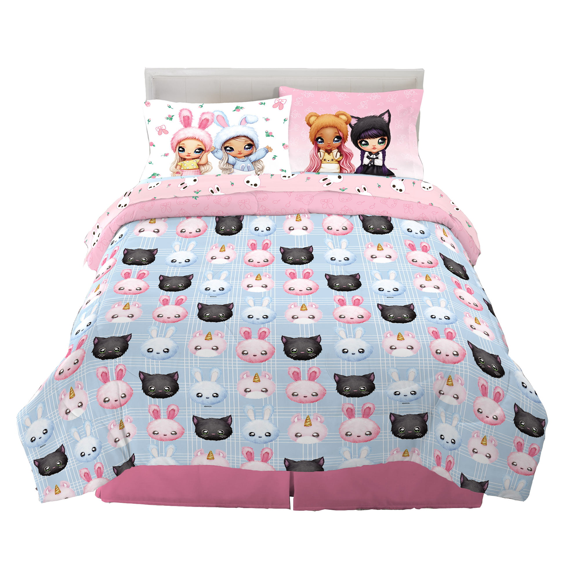 LOL Surprise Kids Twin Bed in a Bag, Comforter and Sheets, Pink 