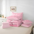 thumbnail image 6 of Castle Fairy Kids Teens Personalized Initial K Twin Bedding Sets 7-Piece,Kawaii Pink Ribbon Bowknot Bedding Comforter Set Microfiber,Dreamy Princess Breathable Sheet Sets,Luxury Bedroom Decor, 6 of 8
