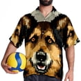 thumbnail image 4 of Pixel Dog Men's Short Sleeve Poplin Shirt, Button Down Casual Summer Beach Printed Unisex Shirt, 4 of 6