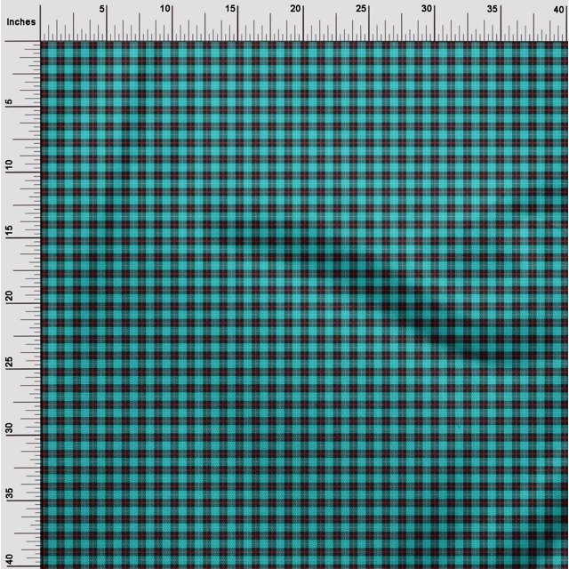 oneOone Cotton Poplin Fabric Tartan Check Print Sewing Fabric BTY 42 Inch Wide