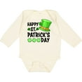 thumbnail image 3 of Inktastic Happy St. Patrick's Day Green Hat and Clovers Boys or Girls Long Sleeve Baby Bodysuit, 3 of 5