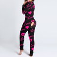 thumbnail image 2 of Lindreshi Sweatpants Women Clearance Women Print Long Sleeve Button Flap Nightwear Jumpsuit Bodysuit Playsuit Romper, 2 of 7