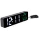 thumbnail image 3 of Reloj despertador musical LED enchufable, color negro, pantalla grande, 5 niveles de brillo, 12/24 h, temperatura y fecha, 3 of 8