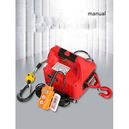 

Homeex Portable Miniature Traction Hoist 220V Household Miniature Small Crane Hoist Small Wire Rope Orange Manual 25M