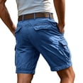 thumbnail image 5 of Nestiefly Men Cargo Shorts Casual Knee Length Lightweight Shorts Stretch Outdoor Hiking Travel Work Short Pants with Multi-Pockets Sky Blue S, 5 of 7
