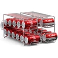 thumbnail image 1 of Sorbus 12 Soda Can Rack Beverage Dispenser and Organizer, Silver (2pk), 1 of 7