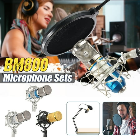 Pro Co Ameriquad Microphone Cable - BM800 Pro Condenser Microphone Kit Studio Recording Microphone with Shock Mount Holder, Audio cable, BOP cover