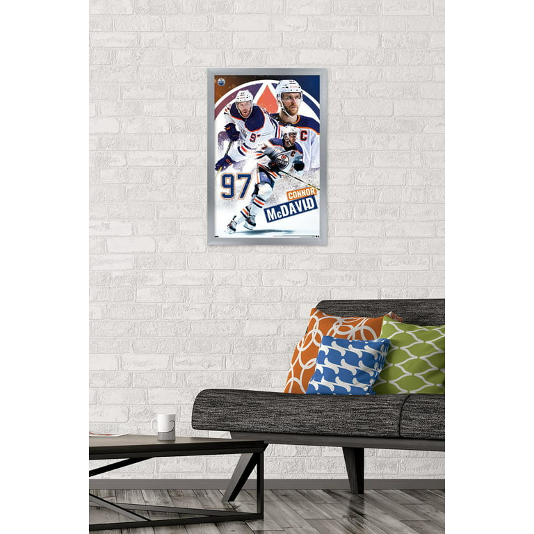 Trends International NHL Edmonton Oilers - Connor McDavid 22 Framed Wall  Poster Prints Black Framed Version 14.725 x 22.375