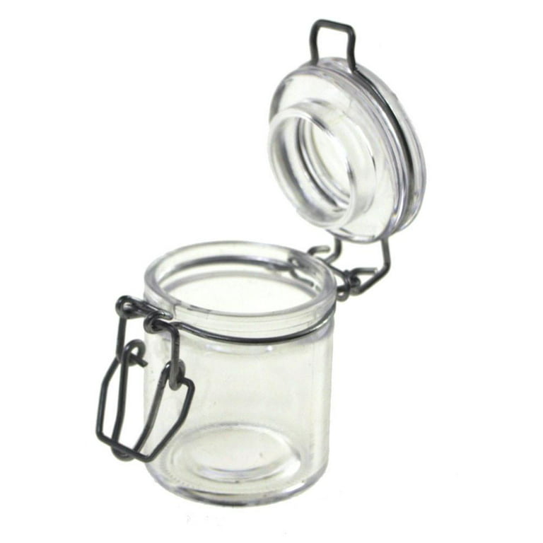15x Mini Clear Glass Slanted Candy Jar with Screw on Lids for