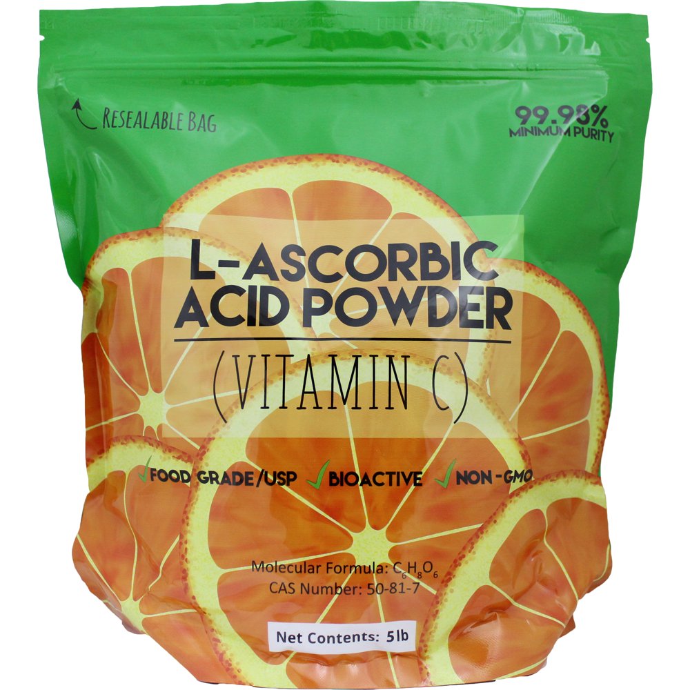 5 lb Bag of LAscorbic Acid Powder 99+ Food Grade USP36/BP2012