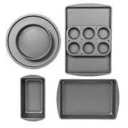 BakerEze 6-Piece Non-stick Bakeware Set, Muffin Pan, Cake and Loaf Pan, Pizza Pan, Baking Sheet