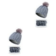 thumbnail image 1 of QualitChoice Winter Caps Decorative Hat Scarf Set Adorable Autumn Crochet Neckerchief Sports Two-piece Stylish Collar Gray 2Set, 1 of 6