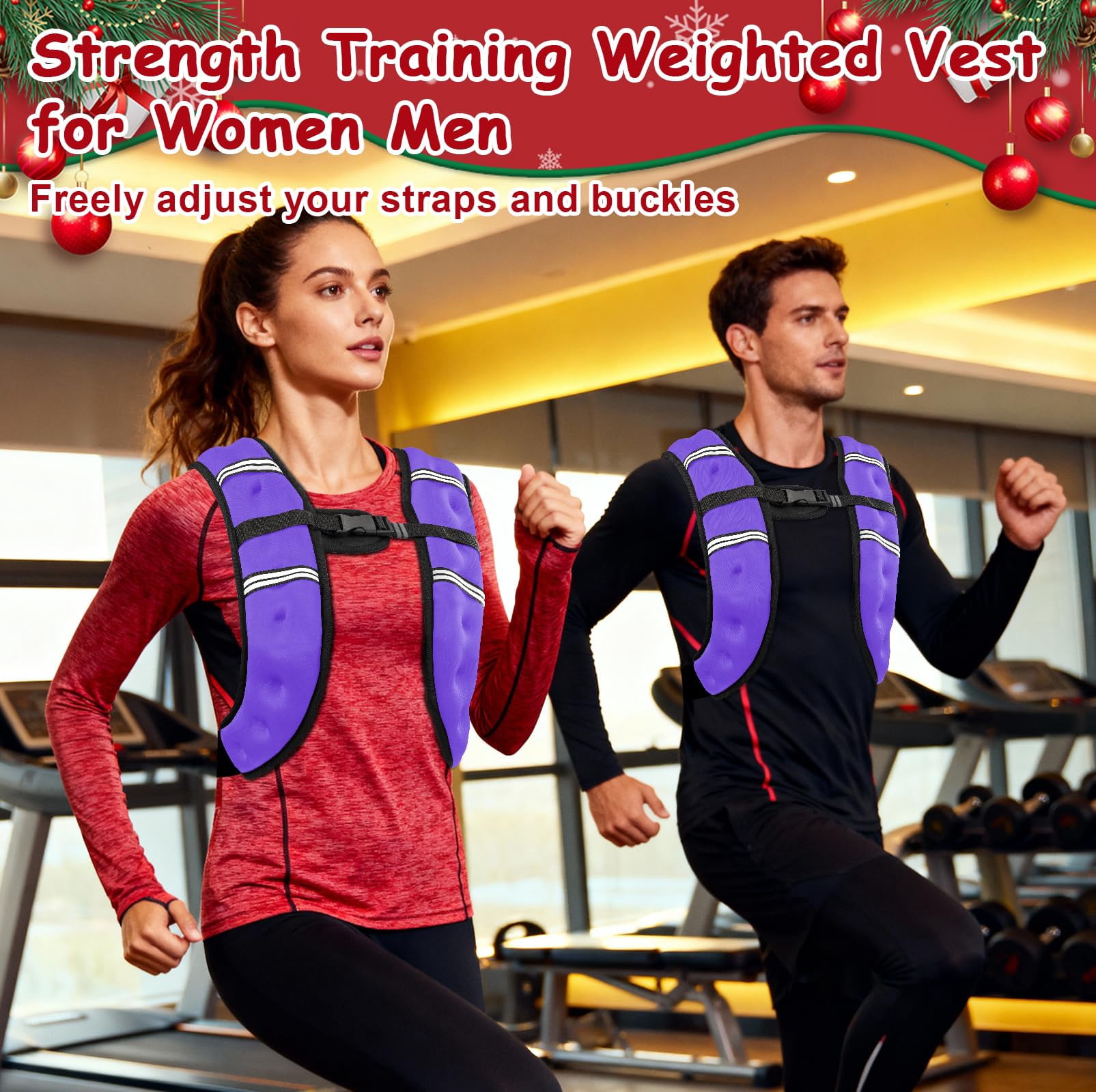 Purple 8 Lbs Weighted Vest for Walking Running Jogging Strength Training