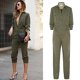 thumbnail image 1 of Señoras Sexy Vintage Romper Pantalones largos Mujeres Slim Bodycon Jumpsuit Manga larga Verde militar Sólido Casual Pantalones cargo ShuxiuWang 9024735157939, 1 of 1