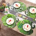 thumbnail image 3 of Alfombrilla antideslizante con diseño de hojas de palma tropical en color verde - Ideal para mesa de comedor, cocina o picnic (39x46cm), 3 of 6