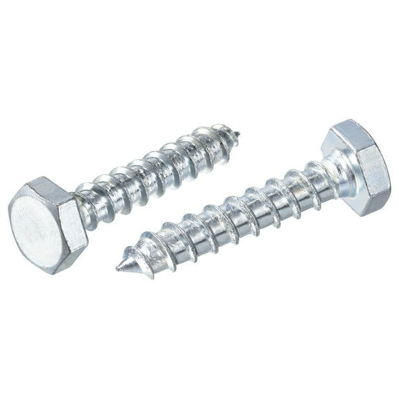 Uxcell M10 x 50mm Carbon Steel Zinc Plated Hex Lag Screws for Wood 10 Pack