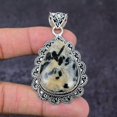 thumbnail image 2 of Natural Black Seraphinite Gemstone 925 Sterling Silver Gift Pendant 2.44", 2 of 2