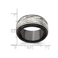 thumbnail image 2 of Bague Alliance pour Homme en Titane Noir et Argent Sterling, 2 of 4