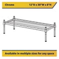 thumbnail image 2 of 12" x 30" x 8" Wire Storage Shelf, Dunnage Rack, 1 Tier Small Shelf, 2 of 5