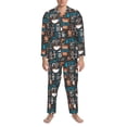 thumbnail image 3 of Lsque Coffee Lover Print Pattern Long Sleeve Pajama Set for Men - Soft 2-Piece Sleepwear and Loungewear Set with Pockets, Comfy Nightwear-XX-Large, 3 of 7