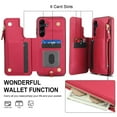 thumbnail image 7 of Wallet Case for Samsung Galaxy A53 5G, with Crossbody Shoulder Strap & Hand Wrist Cards Holder Zipper Pocket Stand Feature Full Protective Shockpoof Phone Case for Samsung Galaxy A53 5G, Red, 7 of 7