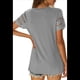 thumbnail image 4 of Camisetas de Corta con Encaje para Mujer, Blusas de Verano, Camisetas Informales Holgadas. Gris XL, 4 of 5