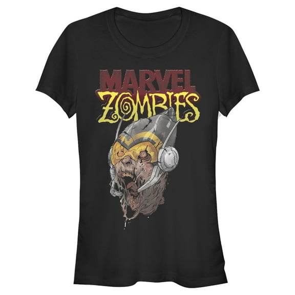 Junior's Marvel Zombies Wasp Face  Graphic Tee Black X Large