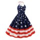 thumbnail image 3 of Independence Day Vintage Dresses Star Stripe Printed Skirt Fashion Women Dress (Size S), 3 of 3