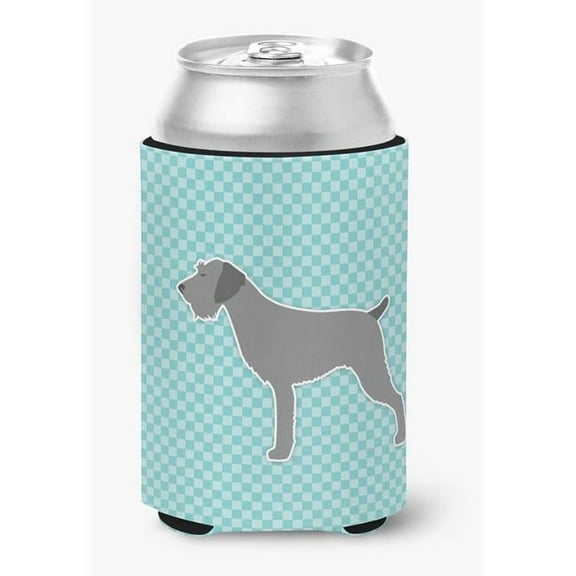 Carolines Treasures BB3711CC German Wirehaired Pointer Checkerboard Blue Can or Bottle Hugger