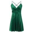 thumbnail image 6 of IROINNID A-Line Dress For Women Fashion Casual Solid Gorgeous Sleeveless Shirring Long Dress V-Neck Below The Knee Dress, 6 of 8