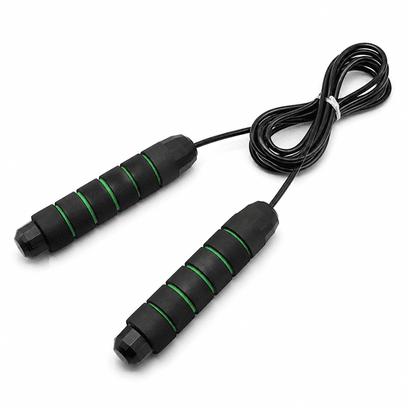Weighted Jump Rope for Fitness and Workout Calories Burning Heavy Skipping Rope with Sponge Handle Prevent Tangling,Black Green
