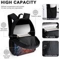 thumbnail image 4 of Backpack For Unisex Bookbags Set Lightweight Backpack With Lunch Box And Pencil Case (Compatible With ice water fire baseball ball), 4 of 6