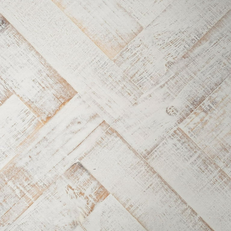 Whitewashed Tone Wood With Herringbone Pattern With Metal Raised Edges Tray Whitewashed Tone Wood With Herringbone Pattern With Metal Raised Edges Tray