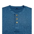 thumbnail image 6 of ZOYOEN Mens Cotton Henley T Shirts with Pocket- Fashion Casual Short Sleeve Regular Fit Summer Tees Blue Size XL, 6 of 7