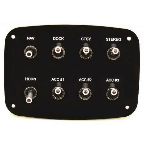 Misty Harbor Boat Switch Panel 109250-01 | Black 6 1/8 x 4 3/8 Inch