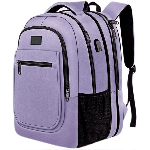 Mochila de viaje MATEIN para portátil ampliable de 15,6 pulgadas con USB, color morado