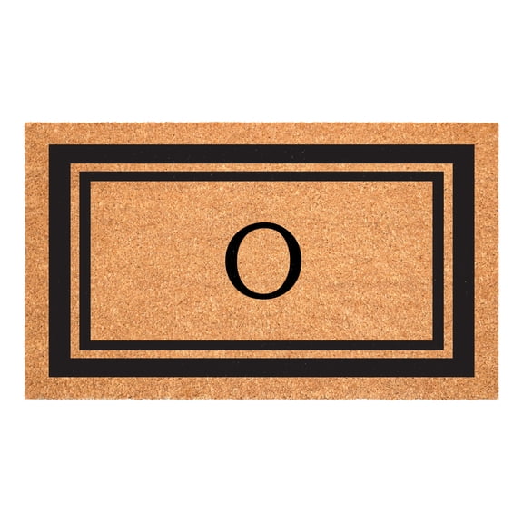 Black Border Monogram Doormat (Letter N)