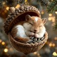 thumbnail image 4 of Ktoot Animal Christmas Ornaments Acrylic 2D Flat Printed Handmade Hanging Pendant Hamster Ornament Woodland Animal Ornaments Rustic Farmhouse Christmas Decor Cozy Forest Ornaments For Animal Lovers, 4 of 5