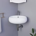 thumbnail image 2 of Renovator's Supply White Corner Bathroom Wall Mount Counter Vessel Sink, 2 of 9