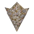 thumbnail image 5 of Cotton Floral Tie for Men 2.5" Printed Skinny Beige Necktie Pocket Square Tie Clip Set Flower Wedding Party Groom Brown, 5 of 6