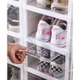 thumbnail image 2 of Toytexx Foldable Shoe Storage Box Organizer, 6-Tier Clear Door Stackable Shoe Cabinet, Space-Saving Plastic Sneaker Storage Rack, 2 of 5