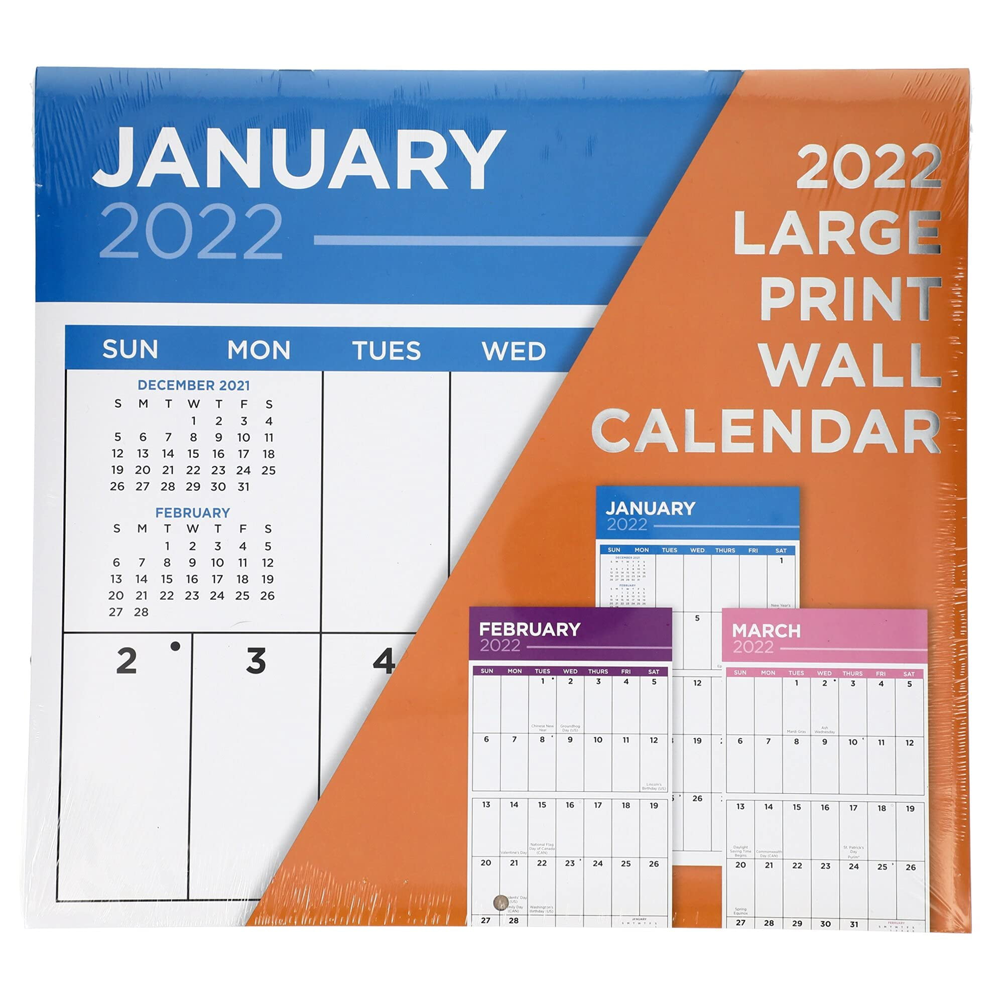 Jumbo Grid Large Print Wall Calendar 2021 16 Month Brand New/Sealed 